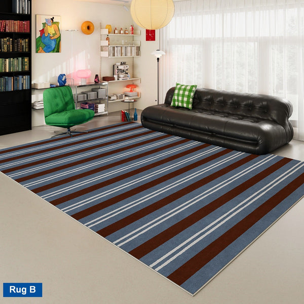 Modern Rugs under Coffee Table, Mid Century Contemporary Modern Rugs, Colorful Modern Rugs for Living Room, Dining Room Geometric Modern Rugs-LargePaintingArt.com