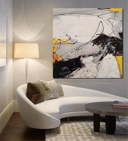 Extra Large Abstract Paintings on Canvas, Hand Painted Abstract Painting, Bedroom Wall Art Ideas, Simple Painting Ideas for Bedroom-LargePaintingArt.com