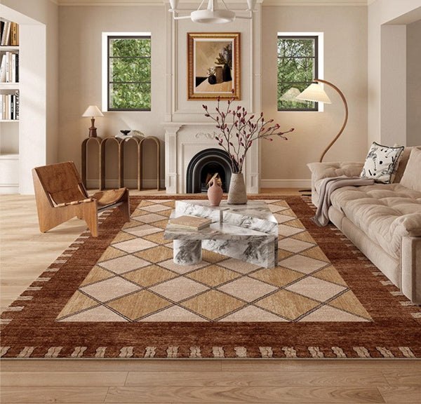 Geometric Contemporary Modern Rugs Next to Bed, Large Abstract Rugs for Living Room, Mid Century Large Modern Area Rugs