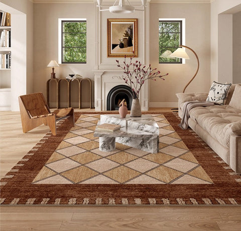 Geometric Contemporary Modern Rugs Next to Bed, Large Abstract Rugs for Living Room, Mid Century Large Modern Area Rugs