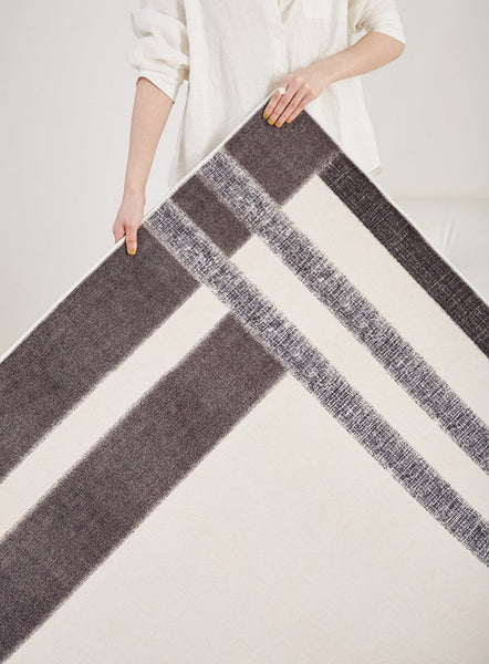 Geometric Contemporary Modern Rugs Next to Bed, Modern Carpets for Office, Abstract Area Rugs for Living Room, Modern Soft Rugs under Dining Room Table-LargePaintingArt.com