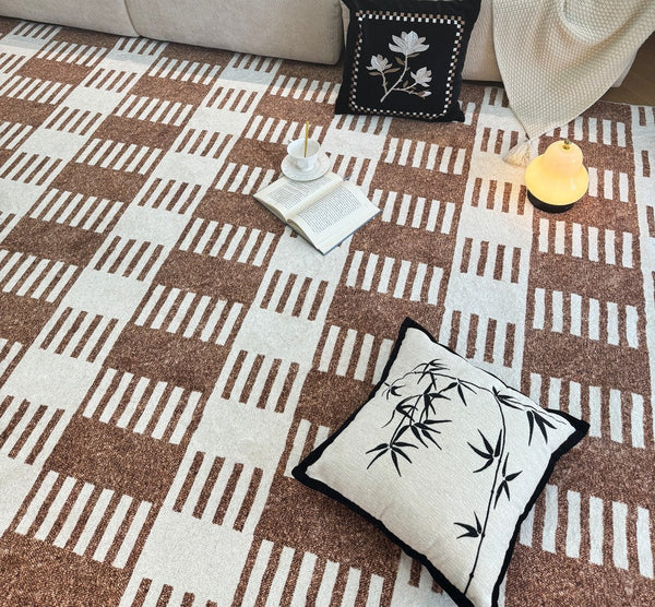 Modern Rugs under Dining Room Table, Mid Century Geometric Carpets, Abstract Modern Rugs for Living Room, Contemporary Modern Rugs Next to Bed-LargePaintingArt.com