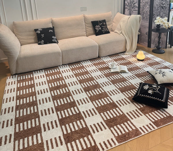 Modern Rugs under Dining Room Table, Mid Century Geometric Carpets, Abstract Modern Rugs for Living Room, Contemporary Modern Rugs Next to Bed-LargePaintingArt.com