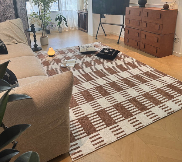 Modern Rugs under Dining Room Table, Mid Century Geometric Carpets, Abstract Modern Rugs for Living Room, Contemporary Modern Rugs Next to Bed-LargePaintingArt.com