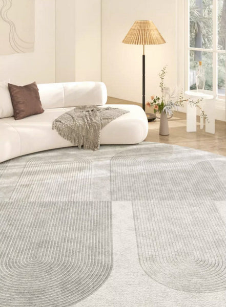 Modern Floor Carpets under Dining Room Table, Large Geometric Modern Rugs in Bedroom, Contemporary Abstract Rugs for Living Room-LargePaintingArt.com