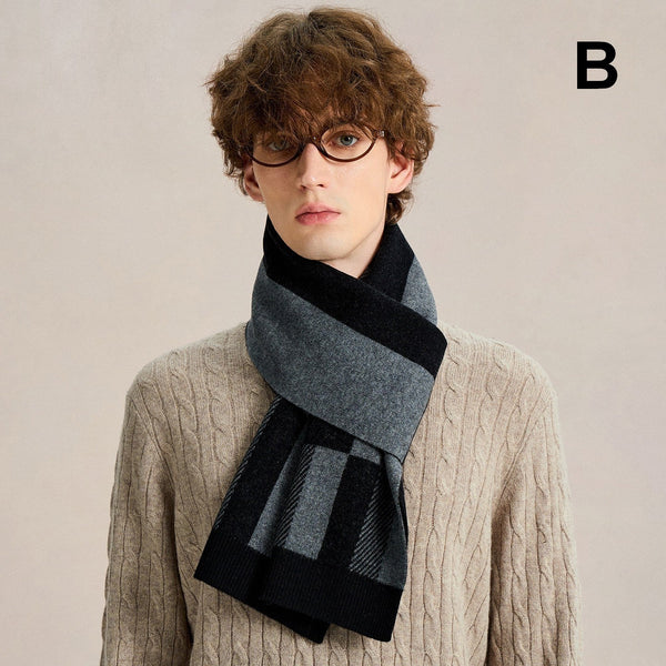 Business Wool Scarf for Gentleman, Formal Men Scarf Styles, Men's Winter Soft Wool Scarves, Men's Winter Scarf, Casual Scarf for Men, Men's Wool Scarf Winter