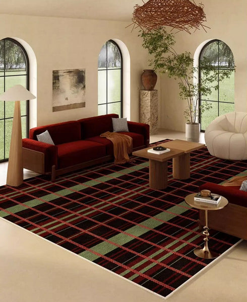 Abstract Contemporary Modern Rugs for Dining Room, Mid Century Modern Rugs for Living Room, Geometric Contemporary Rugs-LargePaintingArt.com