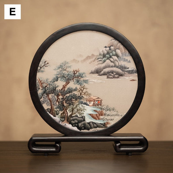 Traditional Chinese Suzhou Embroidery Ornament, Premium Souvenir, Exclusive Business Present Panda Embroidered Decor, Unique Birthday Gift-LargePaintingArt.com