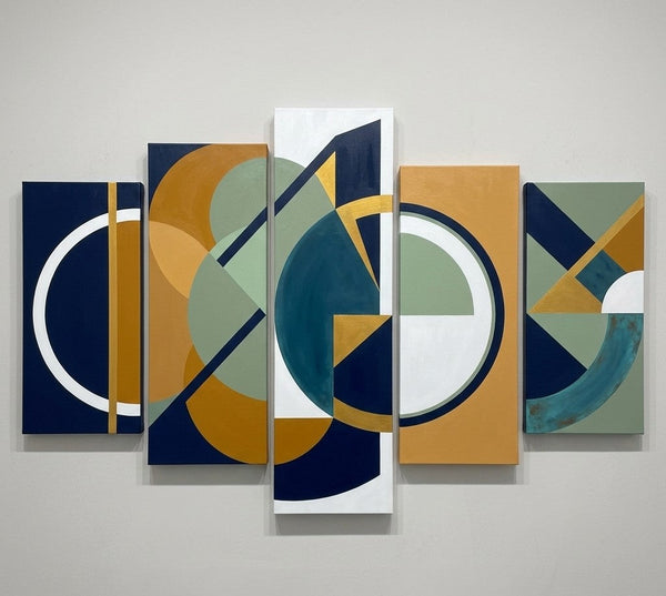 Colorful Abstract Paintings, Hand Painted Acrylic Art, Contemporary Canvas Paintings, Geometric Modern Art-LargePaintingArt.com