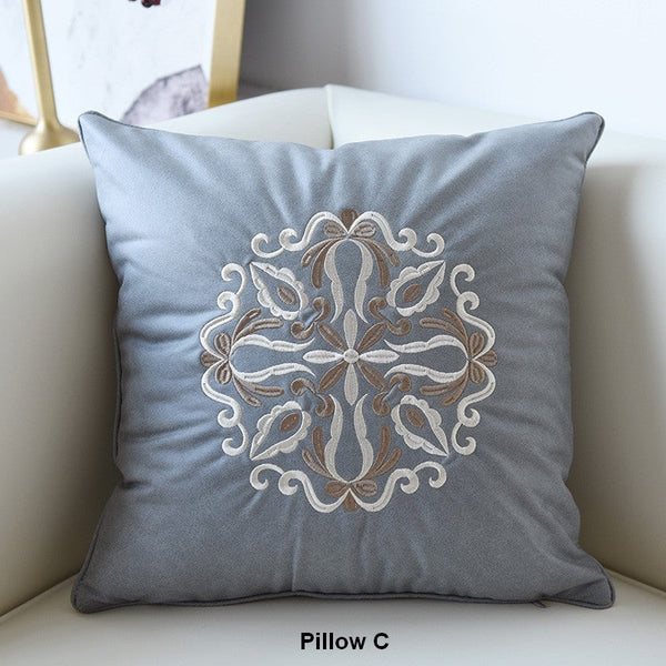 Decorative Flower Pattern Throw Pillows for Couch, Modern Throw Pillows, Contemporary Decorative Pillows, Modern Sofa Pillows-LargePaintingArt.com