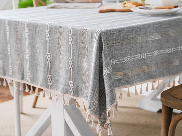 Rustic Table Covers for Kitchen, Linen Square Tablecloth for Sale, Country Farmhouse Tablecloth, Large Rectangle Tablecloth for Dining Room Table-LargePaintingArt.com