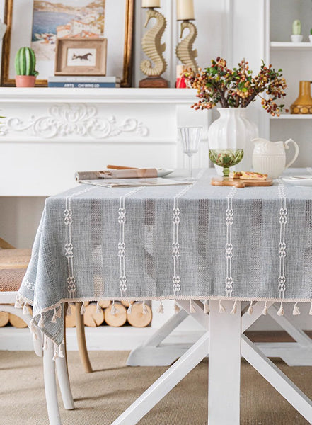 Rustic Table Covers for Kitchen, Linen Square Tablecloth for Sale, Country Farmhouse Tablecloth, Large Rectangle Tablecloth for Dining Room Table-LargePaintingArt.com