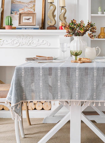 Rustic Table Covers for Kitchen, Linen Square Tablecloth for Sale, Country Farmhouse Tablecloth, Large Rectangle Tablecloth for Dining Room Table-LargePaintingArt.com