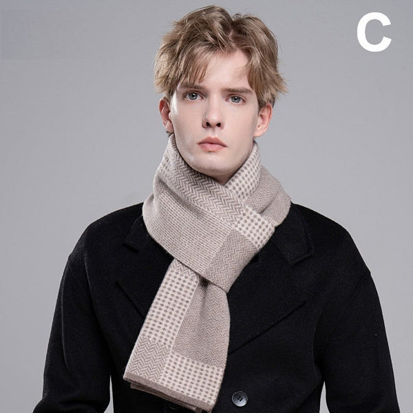 Business Wool Scarf for Gentleman, Formal Men Scarf Styles, Men's Winter Scarf, Thick Wool Scarf for Men, Modern Casual Scarf Men, Men's Wool Scarf Winter