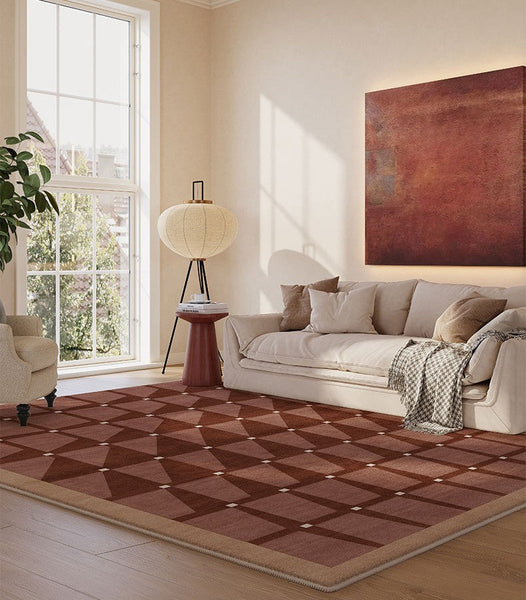 Modern Living Room Rug Ideas, Modern Rugs for Dining Room, Mid Century Modern Rugs Next to Bed, Thick Contemporary Rugs for Bedroom-LargePaintingArt.com