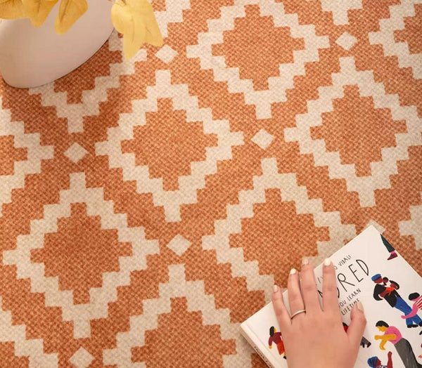 Abstract Modern Area Rugs for Bedroom, Contemporary Modern Rug for Living Room, Geometric Round Rugs for Dining Room, Circular Modern Rugs under Chairs-LargePaintingArt.com