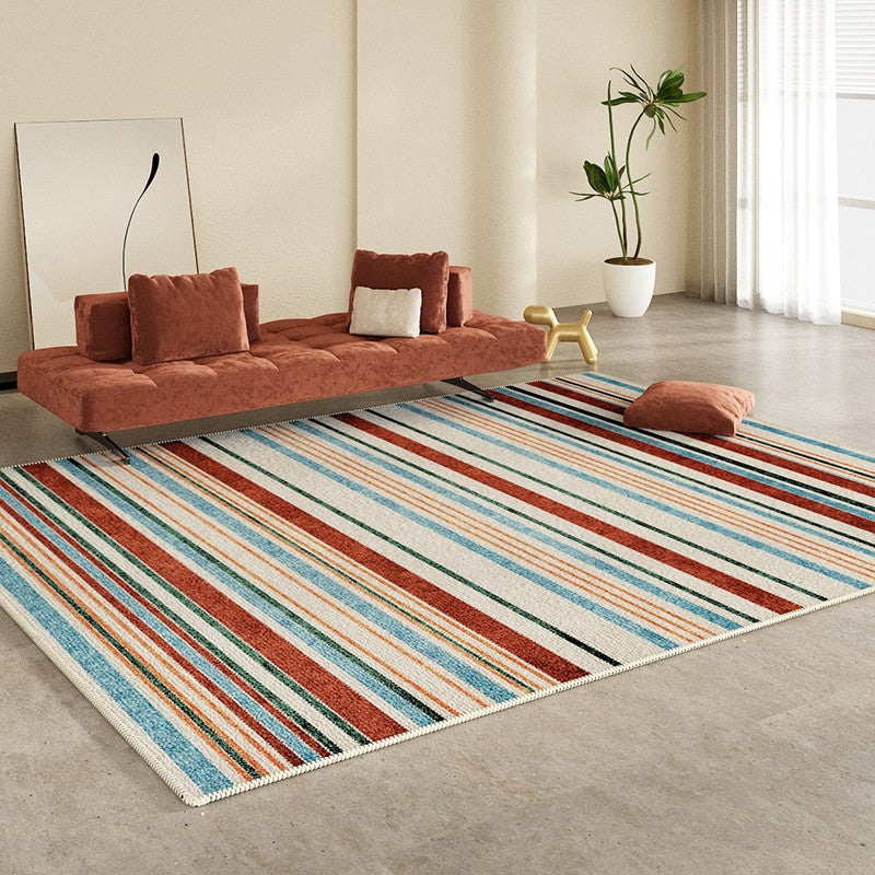 Colorful Modern Rugs under Dining Room Table, Abstract Area Rugs for Living Room, Modern Carpets for Kitchen, Geometric Contemporary Modern Rugs Next to Bed-LargePaintingArt.com