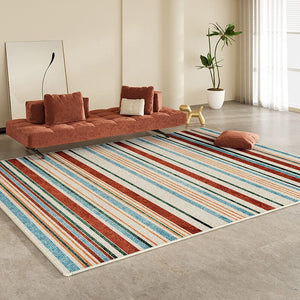 Colorful Modern Rugs under Dining Room Table, Abstract Area Rugs for Living Room, Modern Carpets for Kitchen, Geometric Contemporary Modern Rugs Next to Bed-LargePaintingArt.com