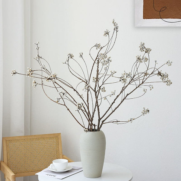 Dried Chinese Tallow Tree Twigs, Natural Decorations, 30 Inch Dried Long Twigs, Flower Arrangement, Handmade Artificial Flower, Natural Dried Branches-LargePaintingArt.com