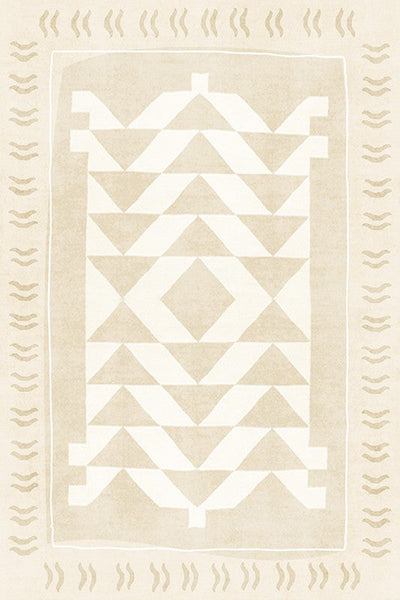 Mid Century Modern Rugs Next to Bed, Modern Rugs for Dining Room, Soft Contemporary Rugs for Bedroom, Cream Modern Carpets for Living Room-LargePaintingArt.com