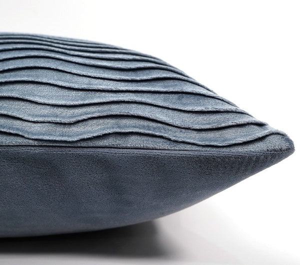 Abstract Blue Decorative Throw Pillows, Large Simple Throw Pillow for Interior Design, Geomeric Contemporary Square Modern Throw Pillows for Couch-LargePaintingArt.com