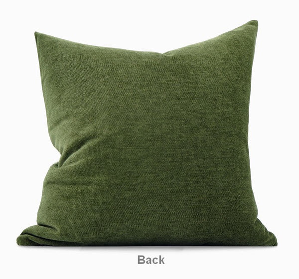 Green White Modern Sofa Pillows, Large Square Modern Throw Pillows for Couch, Simple Throw Pillow for Interior Design, Large Decorative Throw Pillows-LargePaintingArt.com