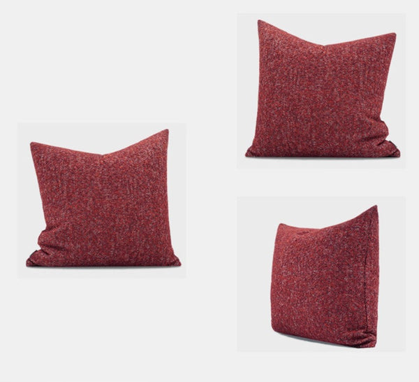 Large Abstract Throw Pillows for Couch, Contemporary Throw Pillow for Living Room, Red Modern Square Pillows, Modern Sofa Throw Pillows-LargePaintingArt.com