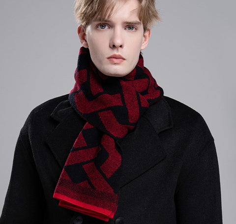 Wool Scarf for Gentleman, Thick Wool Scarf, Men's Winter Scarf, Casual Scarf Men, Men's Wool Scarf Winter, Fashion Scarf, Business Formal Men Scarf Styles-LargePaintingArt.com