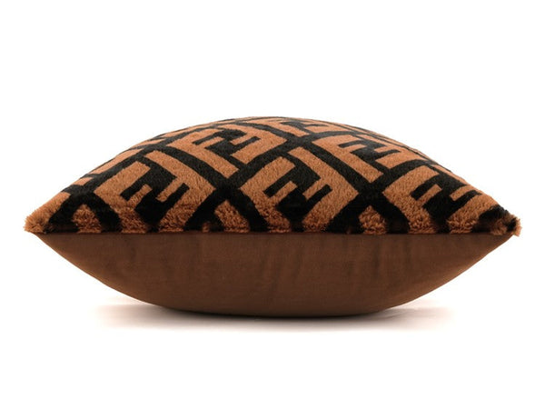 Decorative Pillow Covers, Brown Modern Pillows for Couch, Abstract Decorative Throw Pillows for Living Room, Large Modern Sofa Pillow Cases-LargePaintingArt.com