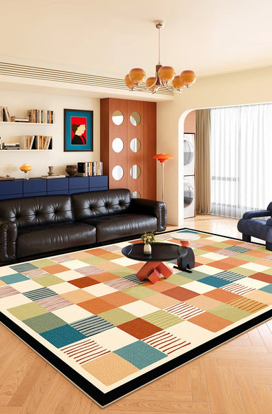 Modern Runner Rugs Next to Bed, Colorful Mid Century Rugs for Small House, Abstract Contemporary Modern Rugs for Living Room, Modern Rugs for Apartment