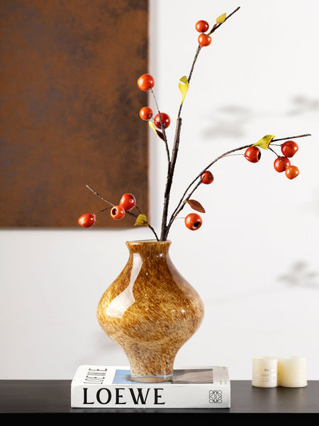Handmade Liuli Vases, Color Glaze Vase, Contemporary Vases for Modern Home Decor, Modern Glass Bud Vases, Centerpiece Vases on Table-LargePaintingArt.com