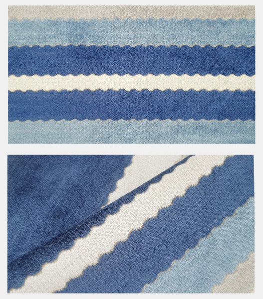 Contemporary Square Modern Throw Pillows for Couch, Large Abstract Blue Decorative Throw Pillows, Simple Throw Pillow for Interior Design, Modern Sofa Pillows-LargePaintingArt.com