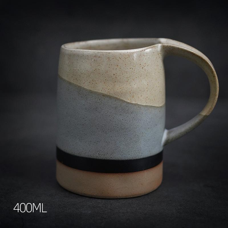 Black Pottery Coffee Cup, Ceramic Coffee Mug, Latte Coffee Cup, Handmade Coffee Cup, Large Tea Cup-LargePaintingArt.com