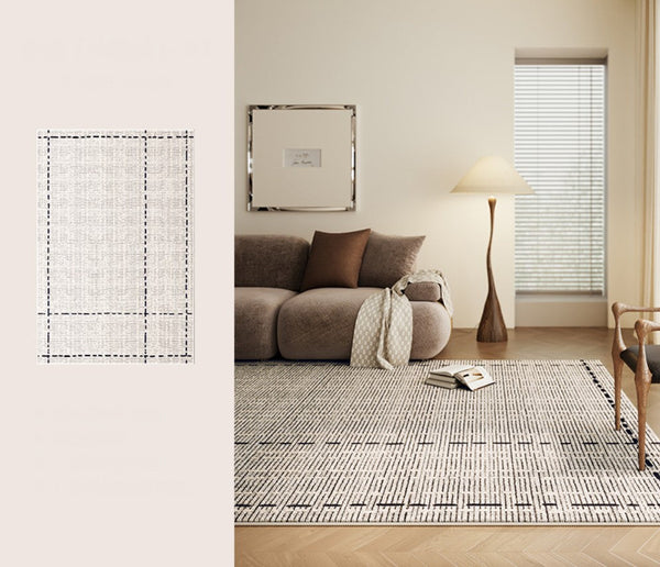 Mid Century Modern Rugs for Bedroom, Large Modern Rugs for Living Room, Contemporary Abstract Rugs under Dining Room Table-LargePaintingArt.com