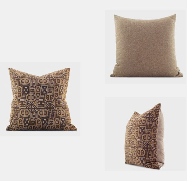 Geometric Modern Sofa Pillows, Large Square Decorative Throw Pillows for Couch, Large Decorative Throw Pillows, Geometric Sofa Pillows for Interior Design-LargePaintingArt.com