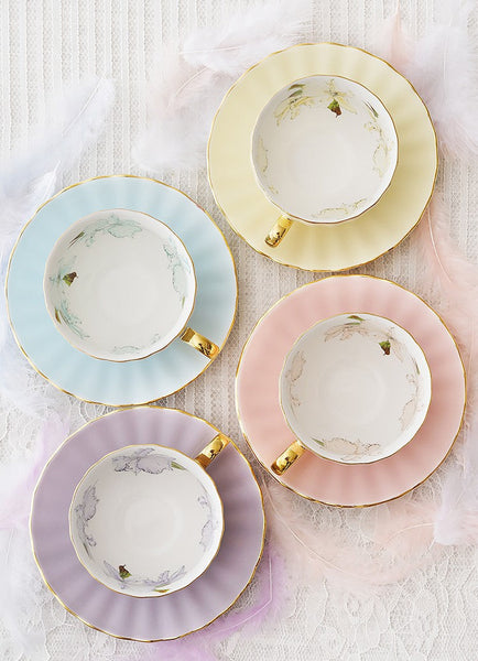 Beautiful British Tea Cups, Unique Afternoon Tea Cups and Saucers, Elegant Ceramic Coffee Cups, Royal Bone China Porcelain Tea Cup Set-LargePaintingArt.com