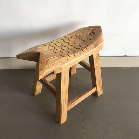 Handmade Solid Wood low Stool, Creative Shoe-changing Stool, Old Elm Wood Stool, Children's Wooden Stool, Sofa Stool, Dining Table Stool-LargePaintingArt.com