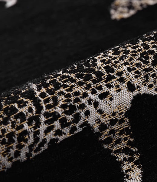 Black Decorative Pillow Covers, Large Modern Sofa Pillow Cases, Cheetah Modern Pillows for Couch, Abstract Decorative Throw Pillows for Living Room-LargePaintingArt.com