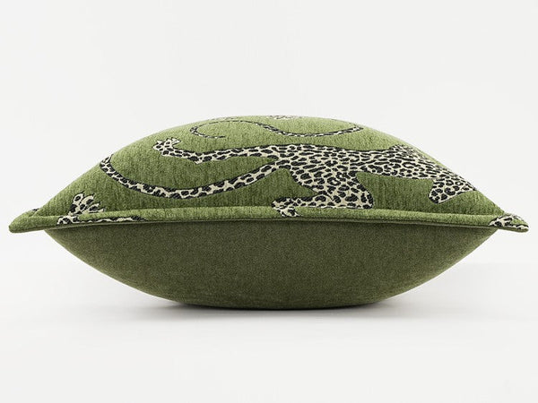 Green Decorative Pillow Covers, Large Modern Sofa Pillow Cases, Cheetah Modern Pillows for Couch, Abstract Decorative Throw Pillows for Living Room-LargePaintingArt.com