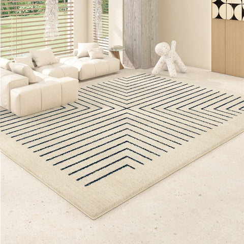 Runner Rugs Next to Bed, Contemporary Rugs for Living Room, Bathroom Runner Rugs, Bohemian Stripe Floor Carpets, Large Modern Rugs for Dining Room-LargePaintingArt.com