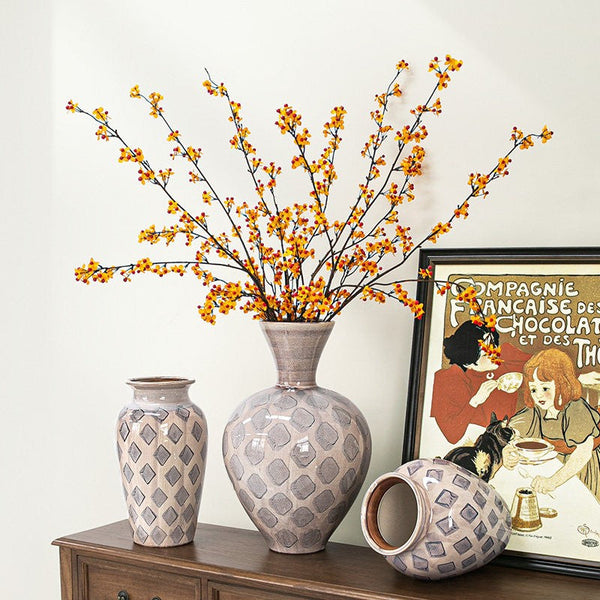 Contemporary Vases for Modern Home Decor, Porcelain Flower Vases, Flower Vases on Table, Ceramic Bouquet Vases, Dining Table Centerpiece-LargePaintingArt.com