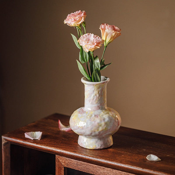 Modern Bouquet Flower Vases, Handmade Water Holding Flower Vases, Centerpiece on Dining Table, Large Flower Vase on Table, Pottery Flower Vases-LargePaintingArt.com