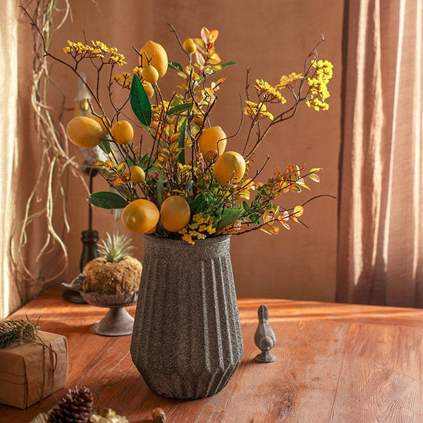 Lemon Branch, Fragrans stems, Fern leaf, Creative Flower Arrangement Ideas for Home Decoration, Unique Artificial Flowers, Simple Artificial Floral for Dining Room Table-LargePaintingArt.com
