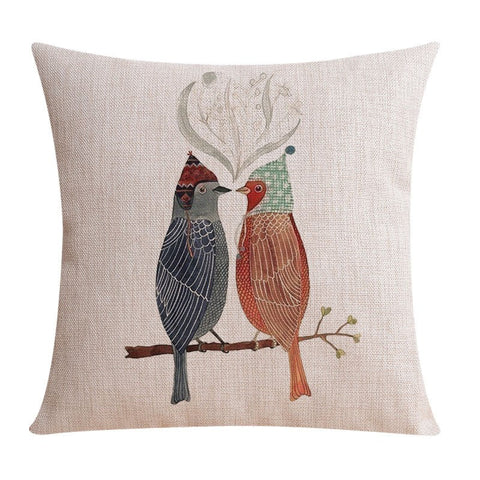 Singing Birds Decorative Throw Pillows, Love Birds Throw Pillows for Couch, Modern Sofa Decorative Pillows for Children's Room, Decorative Pillow Covers-LargePaintingArt.com