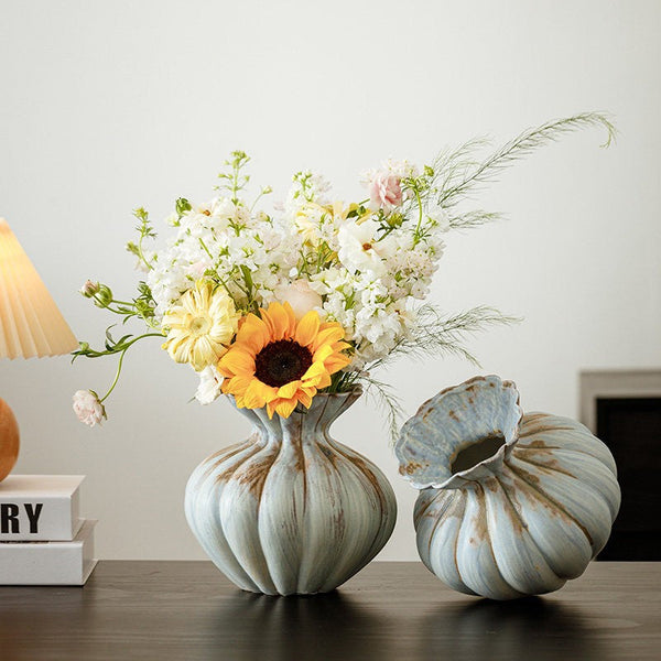 Handmade Water Holding Flower Vases, Modern Flower Vase Centerpiece on Table, Porcelain Flower Vases, Ceramic Bouquet Vases-LargePaintingArt.com