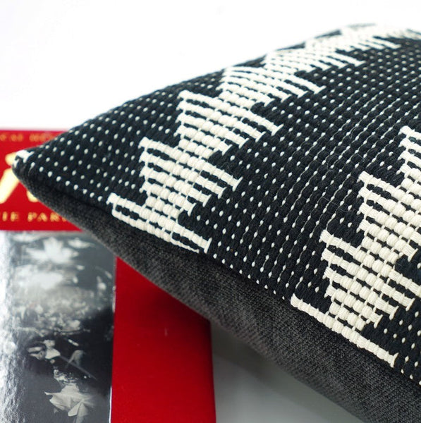 Large Modern Sofa Pillow Covers, Black and White Pattern Contemporary Square Modern Throw Pillows for Couch, Simple Throw Pillow for Interior Design-LargePaintingArt.com