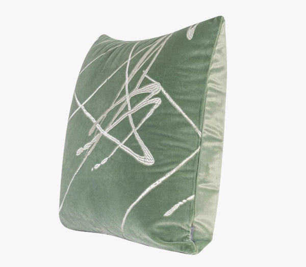 Abstract Contemporary Throw Pillow for Living Room, Green Decorative Throw Pillows for Couch, Large Modern Sofa Throw Pillows-LargePaintingArt.com
