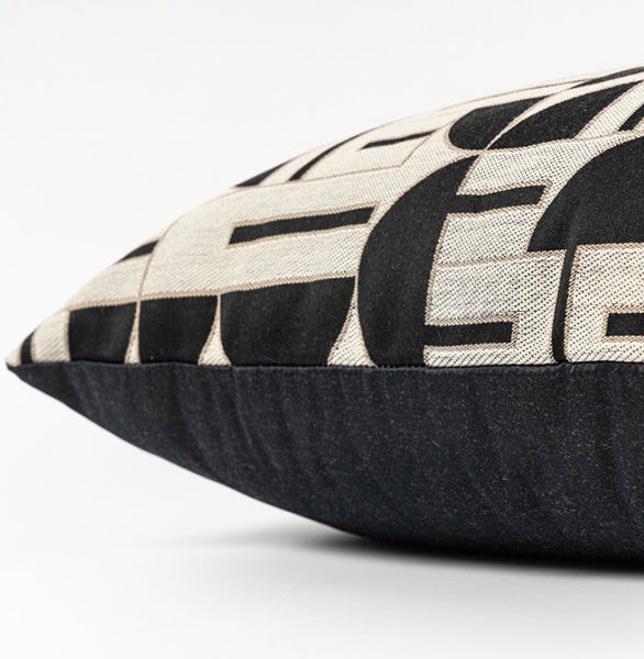 Geometric Contemporary Pillows, Abstract Decorative Throw Pillows, Square Modern Throw Pillows for Couch, Large Simple Throw Pillow for Interior Design-LargePaintingArt.com