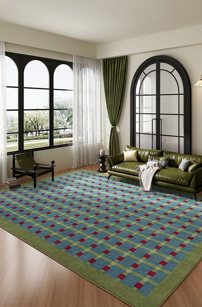 Contemporary Modern Rugs for Living Room, Mid Century Modern Rugs, Colorful Absract Rugs for Bedroom, Minimalist Geometric Rugs for Living Room-LargePaintingArt.com