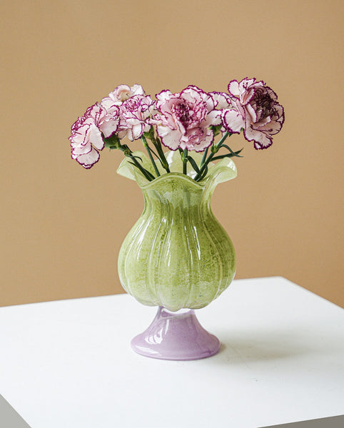 Centerpiece Contemporary Vases on Table, Modern Glass Vase for Flowers, Mid Century Glass Vases, Handmade Modern Vases for Living Room, Unique Decorative Glass Vase-LargePaintingArt.com